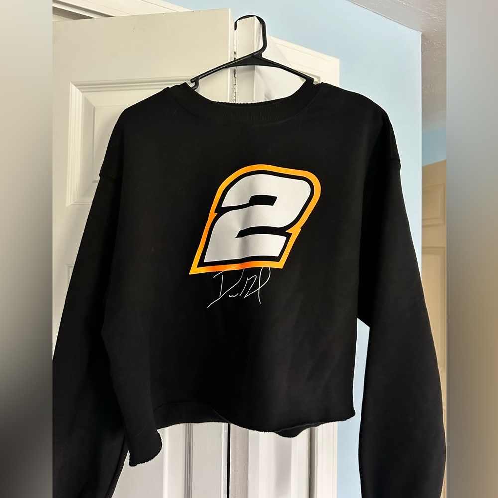 David Gravel black cropped hoodie size L